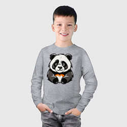 Лонгслив хлопковый детский Милая панда лежит, цвет: меланж — фото 2