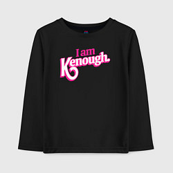 Лонгслив хлопковый детский I am kenough, цвет: черный