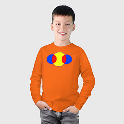 Лонгслив хлопковый детский Пересечение окружностей, цвет: оранжевый — фото 2