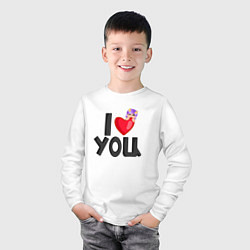 Лонгслив хлопковый детский I love you Lavinia cоllection, цвет: белый — фото 2