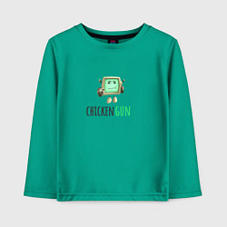 Лонгслив хлопковый детский Чикен ган робот роблокс, цвет: зеленый