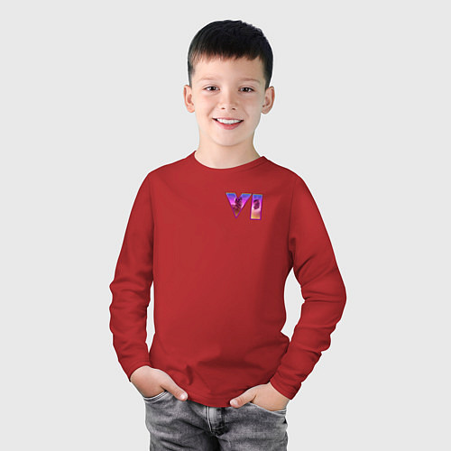 Детский лонгслив GTA VI - logo / Красный – фото 3