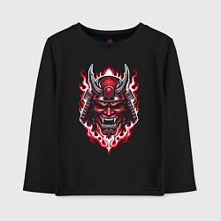 Лонгслив хлопковый детский Samurai mask demon, цвет: черный