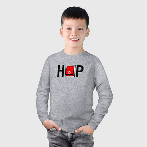 Детский лонгслив Hip Hop выключатель / Меланж – фото 3