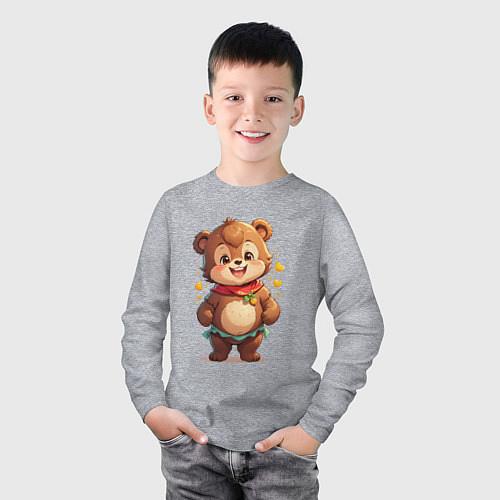Детский лонгслив Мой мишка-малыш / Меланж – фото 3