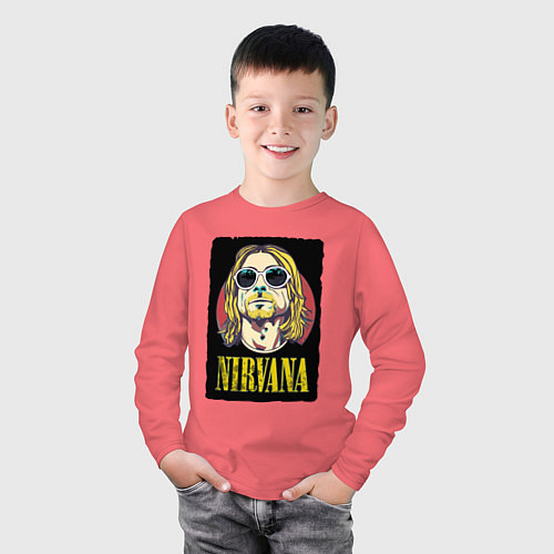 Детский лонгслив Kurt в очках / Коралловый – фото 3