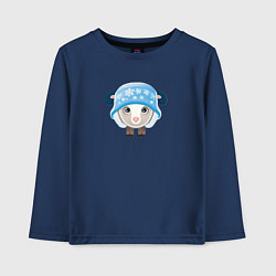 Лонгслив хлопковый детский Маленькая овечка, цвет: тёмно-синий