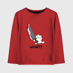 Лонгслив хлопковый детский What котёнок, цвет: красный
