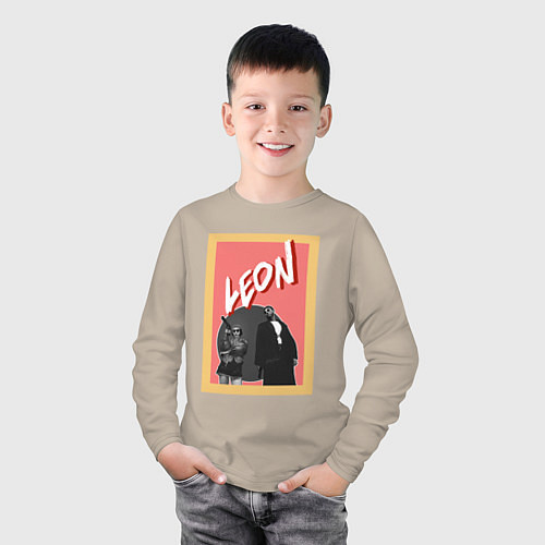 Детский лонгслив Арт по фильму Леон / Миндальный – фото 3