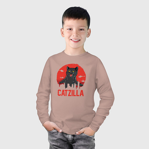 Детский лонгслив Catzilla / Пыльно-розовый – фото 3