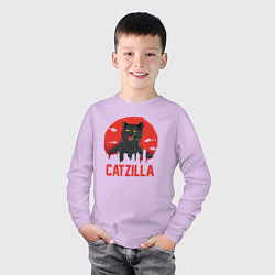 Лонгслив хлопковый детский Catzilla, цвет: лаванда — фото 2