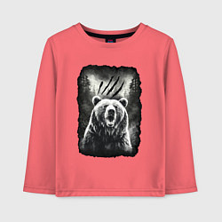 Лонгслив хлопковый детский Большой Медведь, цвет: коралловый