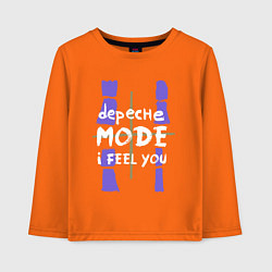 Лонгслив хлопковый детский Depeche Mode - I feel you single, цвет: оранжевый