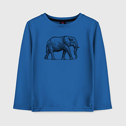 Лонгслив хлопковый детский Слон гуляет, цвет: синий