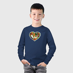 Лонгслив хлопковый детский Сердце из овощей, цвет: тёмно-синий — фото 2
