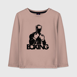 Лонгслив хлопковый детский Boxing art, цвет: пыльно-розовый