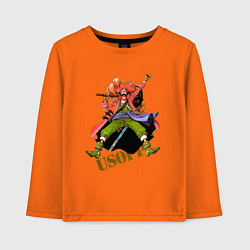 Лонгслив хлопковый детский Уссоп из аниме One Piece, цвет: оранжевый