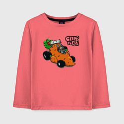 Лонгслив хлопковый детский Carrot mobile racing, цвет: коралловый