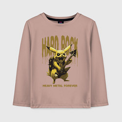 Лонгслив хлопковый детский Тяжёлый рок от Пикачу, цвет: пыльно-розовый