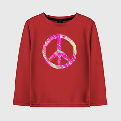 Лонгслив хлопковый детский Pink peace, цвет: красный