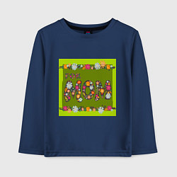 Лонгслив хлопковый детский Цветы и листья: for mom, цвет: тёмно-синий