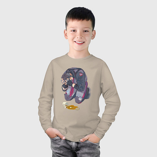 Детский лонгслив Oh no, my tea - Wriothesley / Миндальный – фото 3