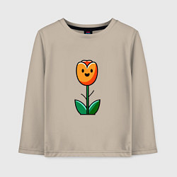 Лонгслив хлопковый детский Веселый тюльпан, цвет: миндальный