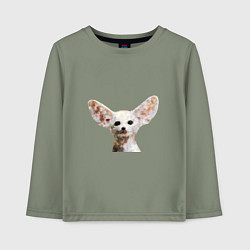 Лонгслив хлопковый детский Фенек лиса, цвет: авокадо