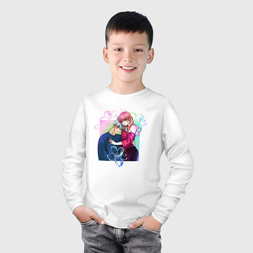 Детский лонгслив Любовь с кончиков пальцев / Белый – фото 3