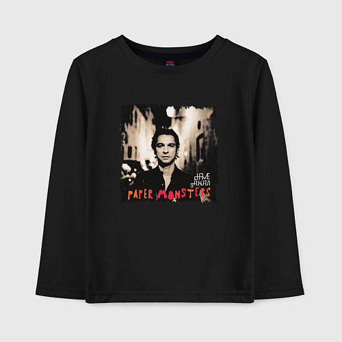 Детский лонгслив Depeche Mode - Dave Gahan paper mosters / Черный – фото 1