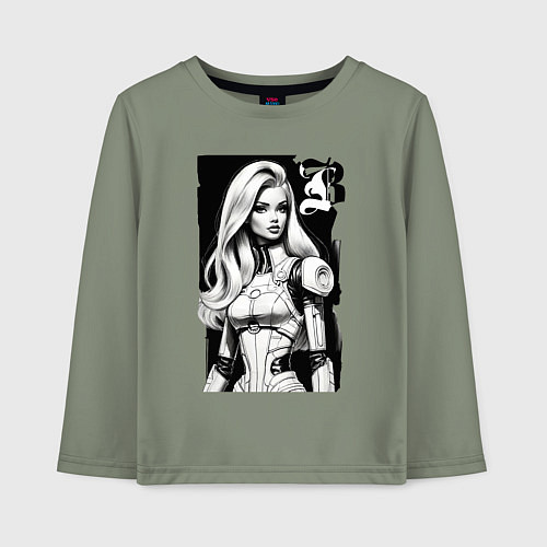 Детский лонгслив Barbie - sketch ai art / Авокадо – фото 1