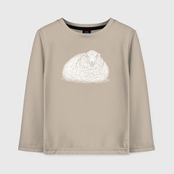 Лонгслив хлопковый детский Ленивая овца, цвет: миндальный