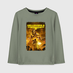 Лонгслив хлопковый детский Helldivers 2: Battleground, цвет: авокадо
