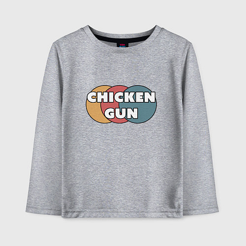 Детский лонгслив Chicken gun круги / Меланж – фото 1