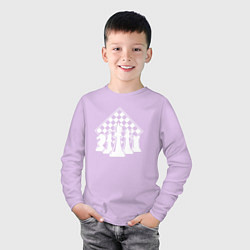 Лонгслив хлопковый детский Фигуры шахмат, цвет: лаванда — фото 2