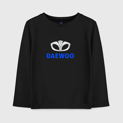 Детский лонгслив Daewoo sport auto logo / Черный – фото 1