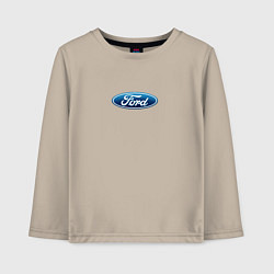 Лонгслив хлопковый детский FORD авто спорт лого, цвет: миндальный