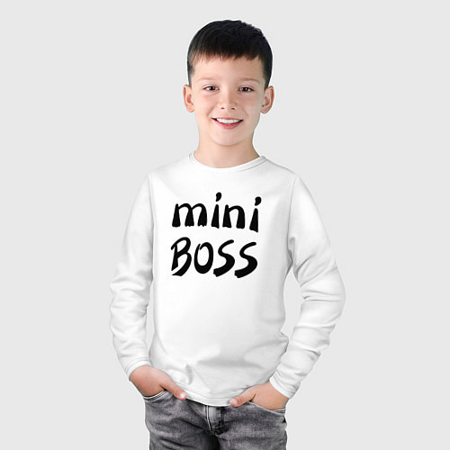 Детский лонгслив Mini boss / Белый – фото 3