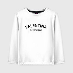 Лонгслив хлопковый детский Valentina never alone - motto, цвет: белый