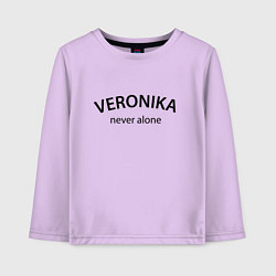 Лонгслив хлопковый детский Veronika never alone - motto, цвет: лаванда