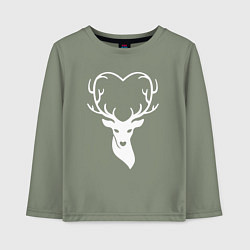 Лонгслив хлопковый детский Люблю оленей, цвет: авокадо