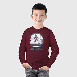 Лонгслив хлопковый детский Hakuna McGregor, цвет: меланж-бордовый — фото 2