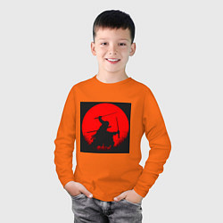 Лонгслив хлопковый детский Охотник на пиратов Зоро Ророноа, цвет: оранжевый — фото 2