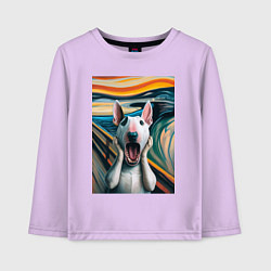 Лонгслив хлопковый детский Булли в картине крик - нейросеть, цвет: лаванда