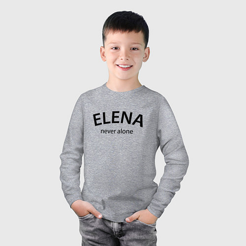 Детский лонгслив Elena never alone - motto / Меланж – фото 3