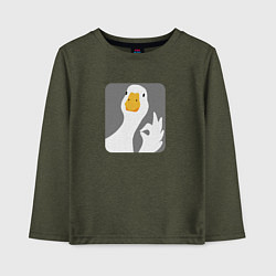 Лонгслив хлопковый детский Гусь-нормусь, цвет: меланж-хаки