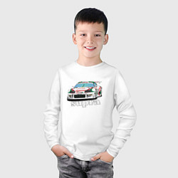 Лонгслив хлопковый детский Toyota Supra Castrol 36, цвет: белый — фото 2