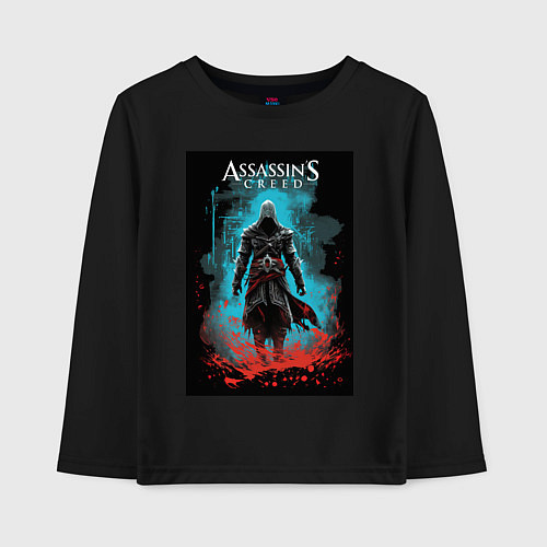 Детский лонгслив Assassins creed тайное проклятье / Черный – фото 1