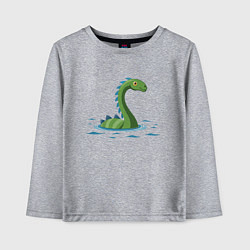Лонгслив хлопковый детский Динозаврик, плывущий в воде, цвет: меланж