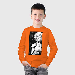 Лонгслив хлопковый детский Евангелион Рей Аянами пилот, цвет: оранжевый — фото 2